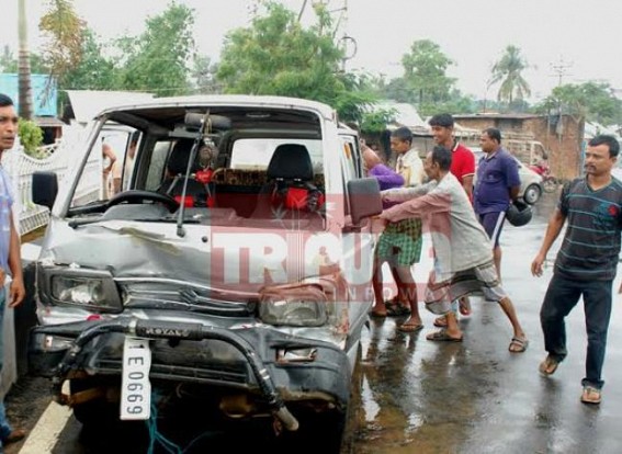 Slippery roads lead to minor accidents at different spots in Agartala city Slippery roads lead to minor accidents at different spots in Agartala city